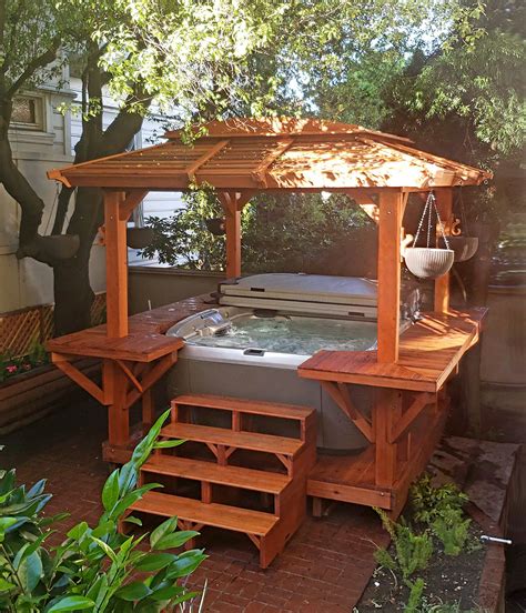 hot tub enclosures metal|outdoor hot tub enclosure ideas.